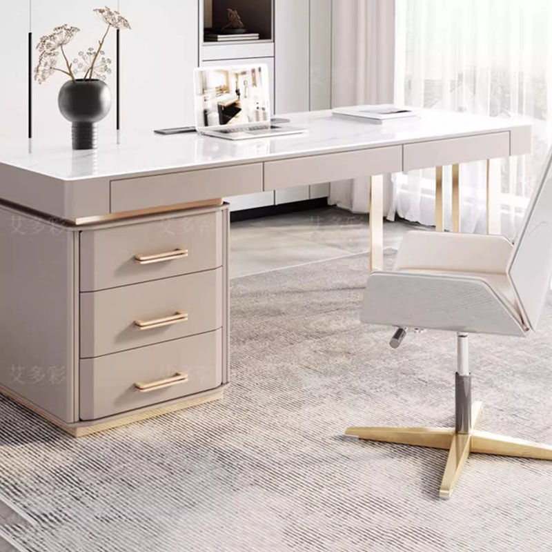 Desk Setup No Computer - Mesa de escritório minimalista gavetas luxo