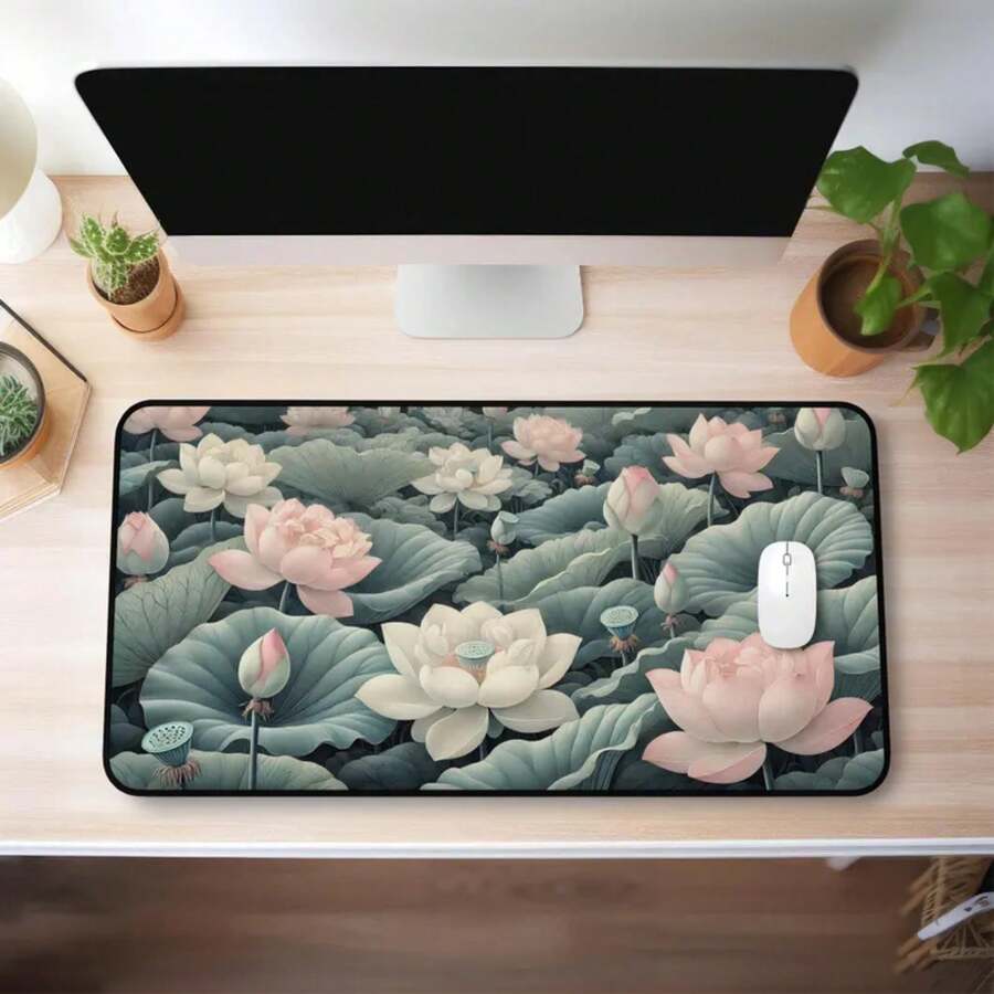 Desk Setup Natural - Tapete de Mesa Grande com Estampa