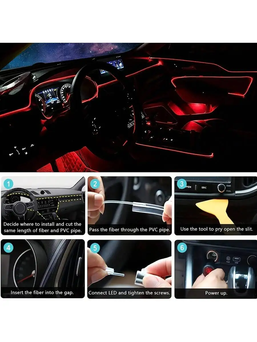 Ambient Light Bar Usb - Luzes Internas para Carro, Barra de