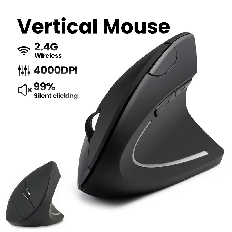 Desk Setup For Studying - Mouse Ergonômico Sem Fio 1600 DPI