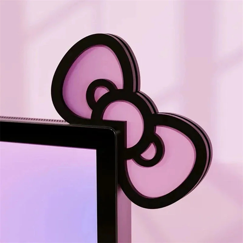 Desk Setup For Gaming - Kawaii rosa acrílico arco monitor decoração