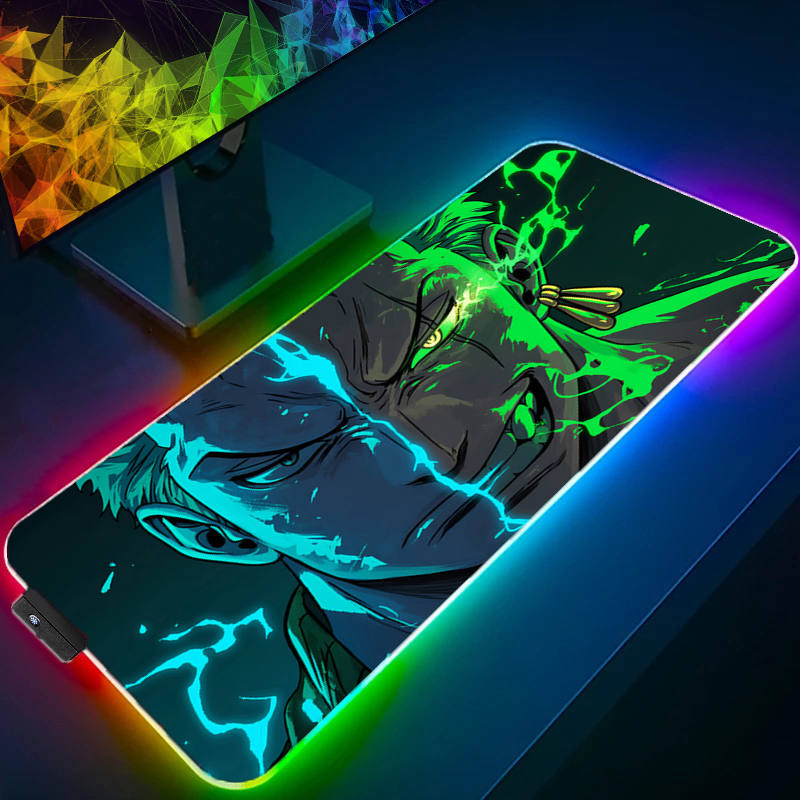 Desk Setup Cozy - Uma peça zoro mouse pad rgb