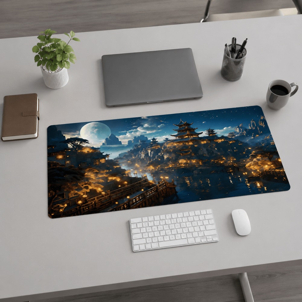 Work Desk Home Setup - Tapete de mesa alongado com estampa