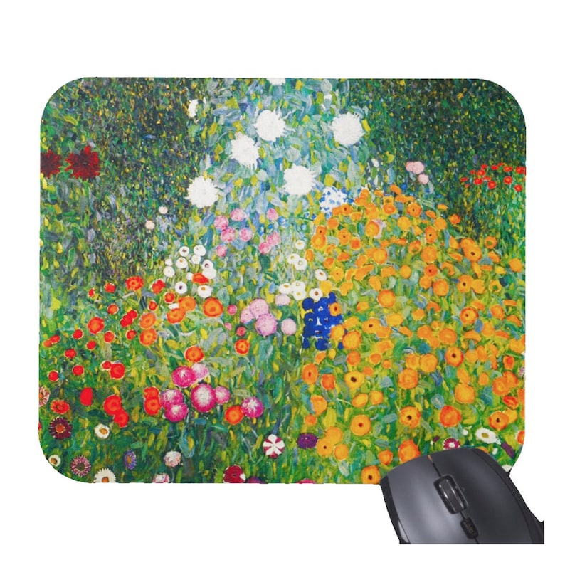 Desk Setup Accessories Aesthetic - Gustav klimt flores floral mouse pad