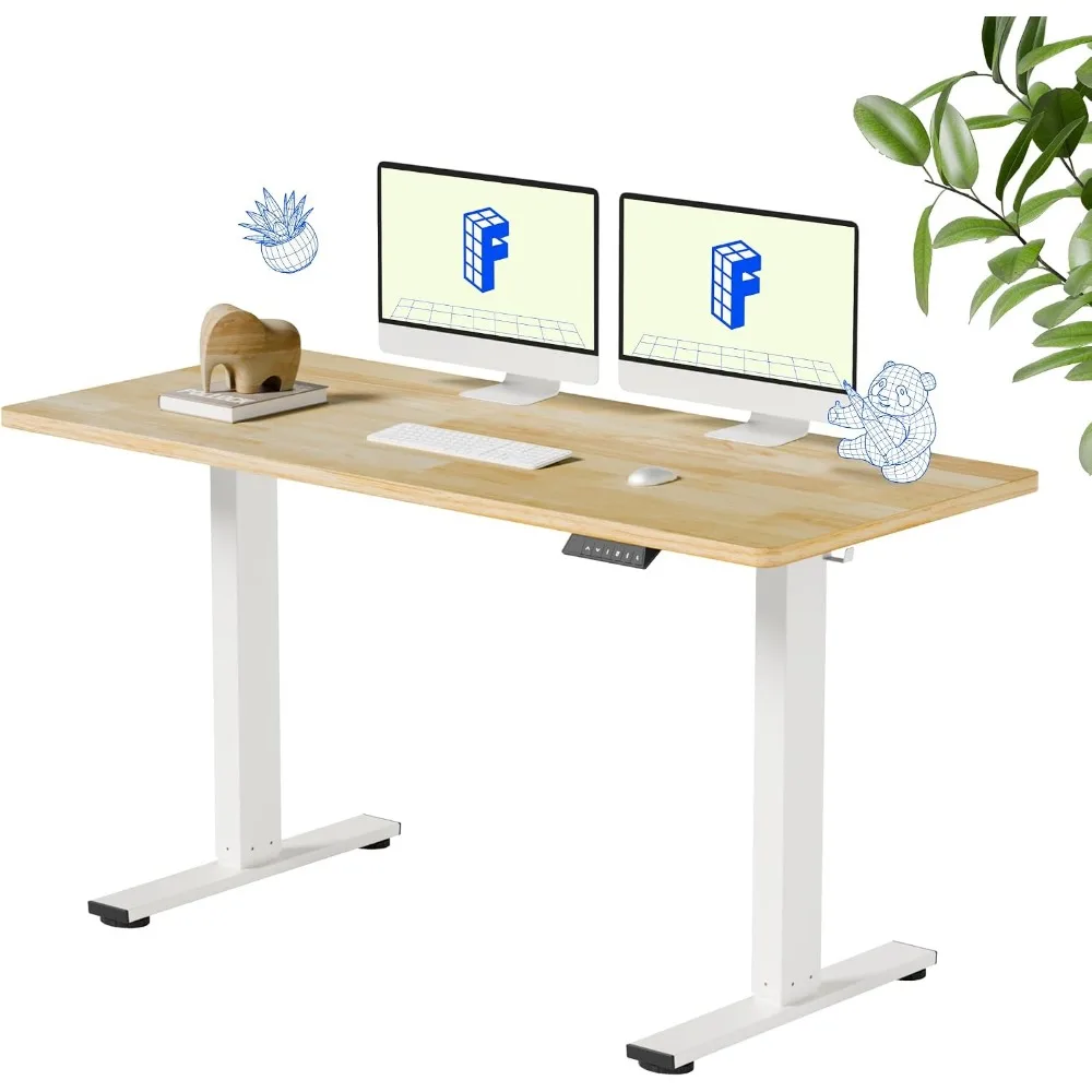 Desk Setup Natural - FLEXISPOT Mesa de Escritório de Madeira