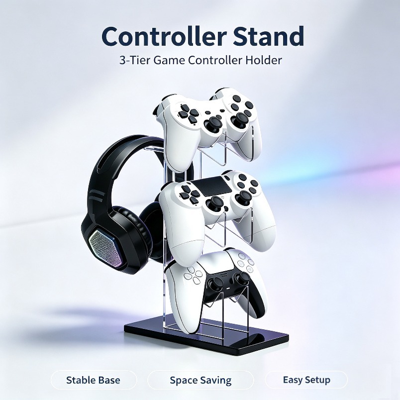 Desk Setup Headphones - Suporte para Jogos com 3 Níveis,