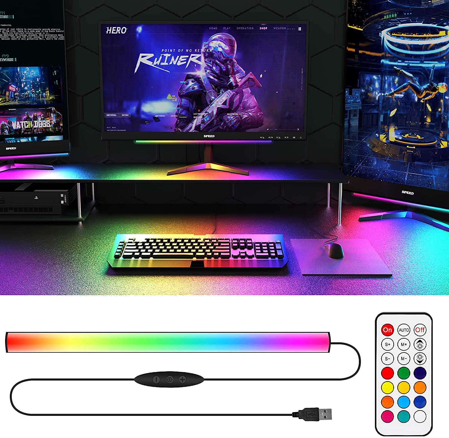 Desk Setup Diy - Sob a barra de luz do