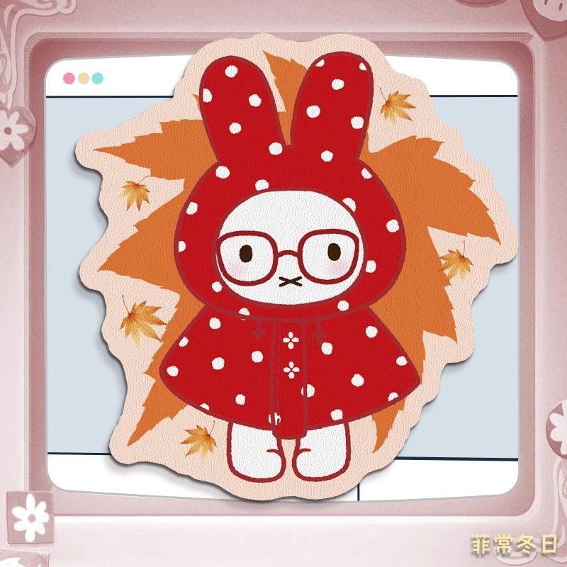 Mouse Pad de Couro Anime Miffy - Desk Setup No Computer avaliação e preço