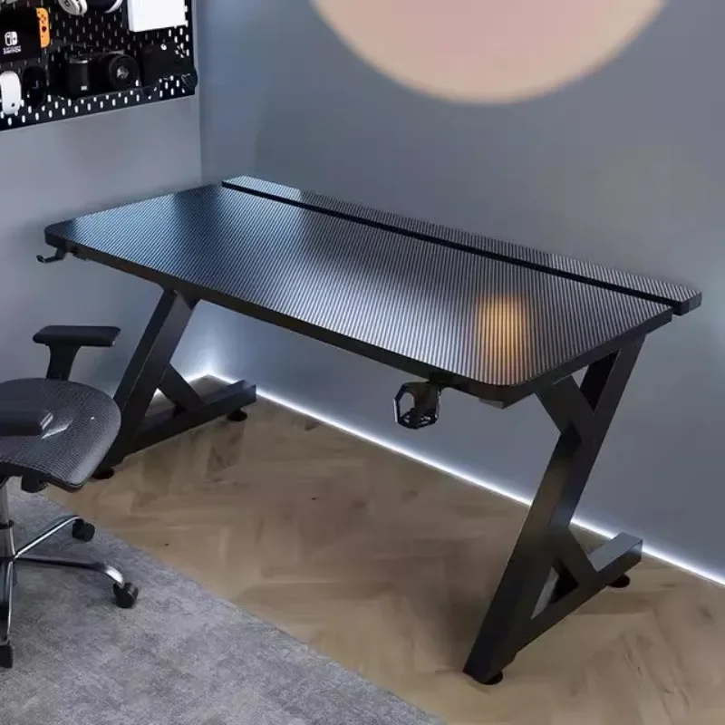 Q minimalista preto mesas de c - Desk Setup No Computer avaliação e preço