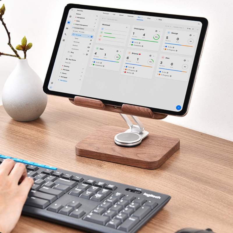 Suporte para iPad em nogueira  - Desk Setup For Studying avaliação e preço