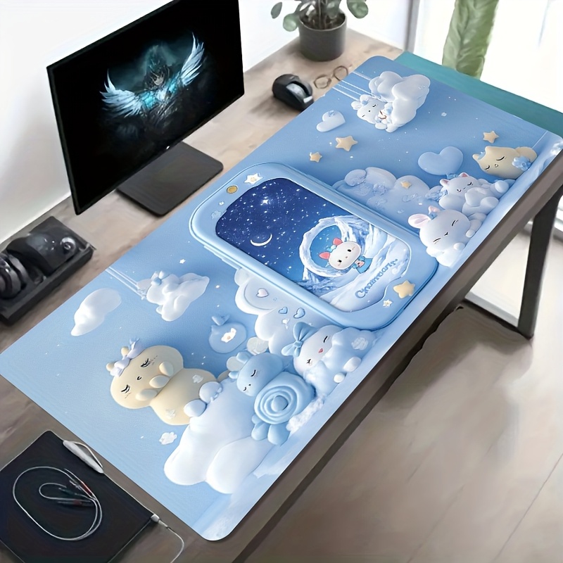 Mouse Pad Gamer Nuvem de Coelh - Desk Setup For Studying avaliação e preço