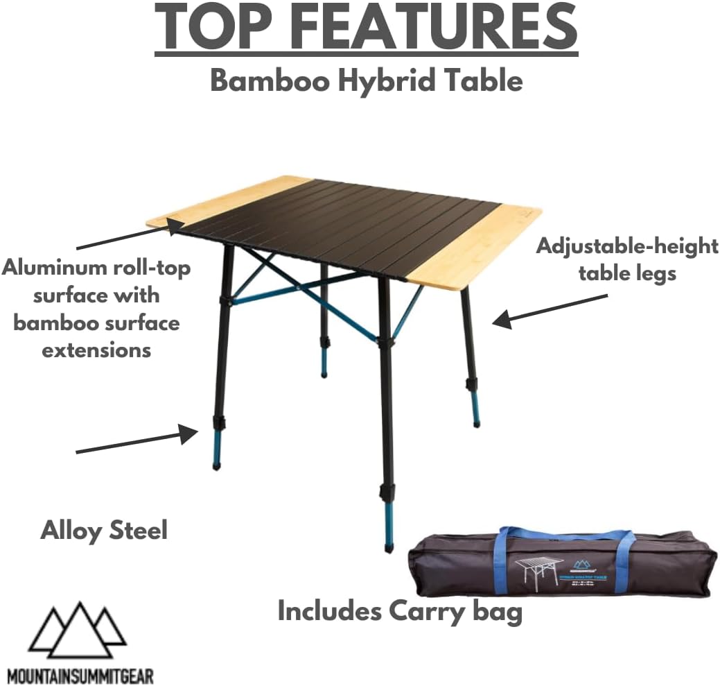 Mesa de Camping Portátil com T - Desk Setup Natural avaliação e preço