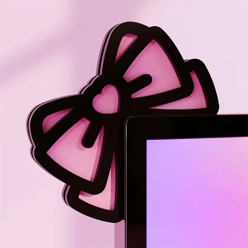 Kawaii rosa acrílico arco moni - Desk Setup For Gaming avaliação e preço