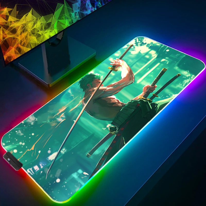 Uma peça zoro mouse pad rgb ac - Desk Setup Cozy avaliação e preço