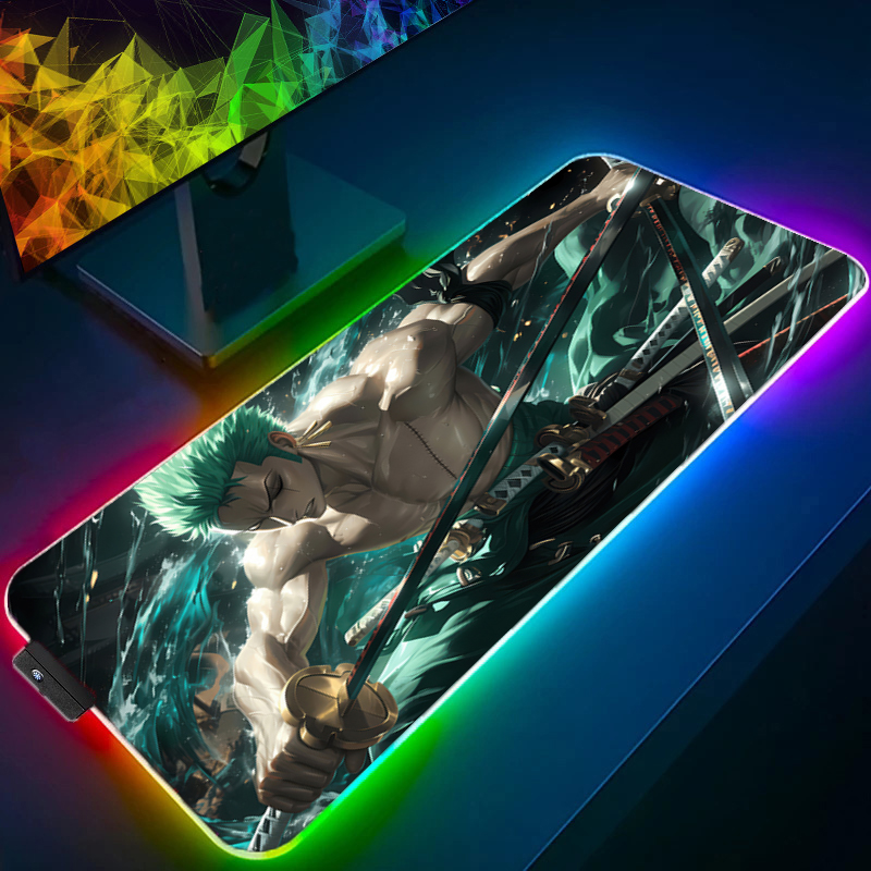 Uma peça zoro mouse pad rgb ac - Desk Setup Cozy avaliação e preço