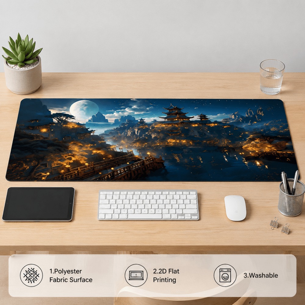 Tapete de mesa alongado com es - Work Desk Home Setup avaliação e preço