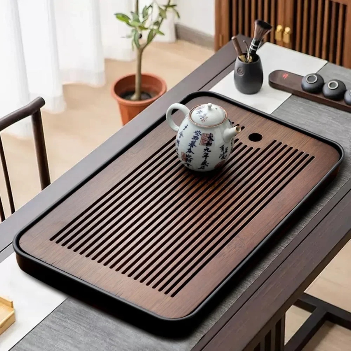 Mesa de chá de bambu destacáve - Desk Setup Clean avaliação e preço