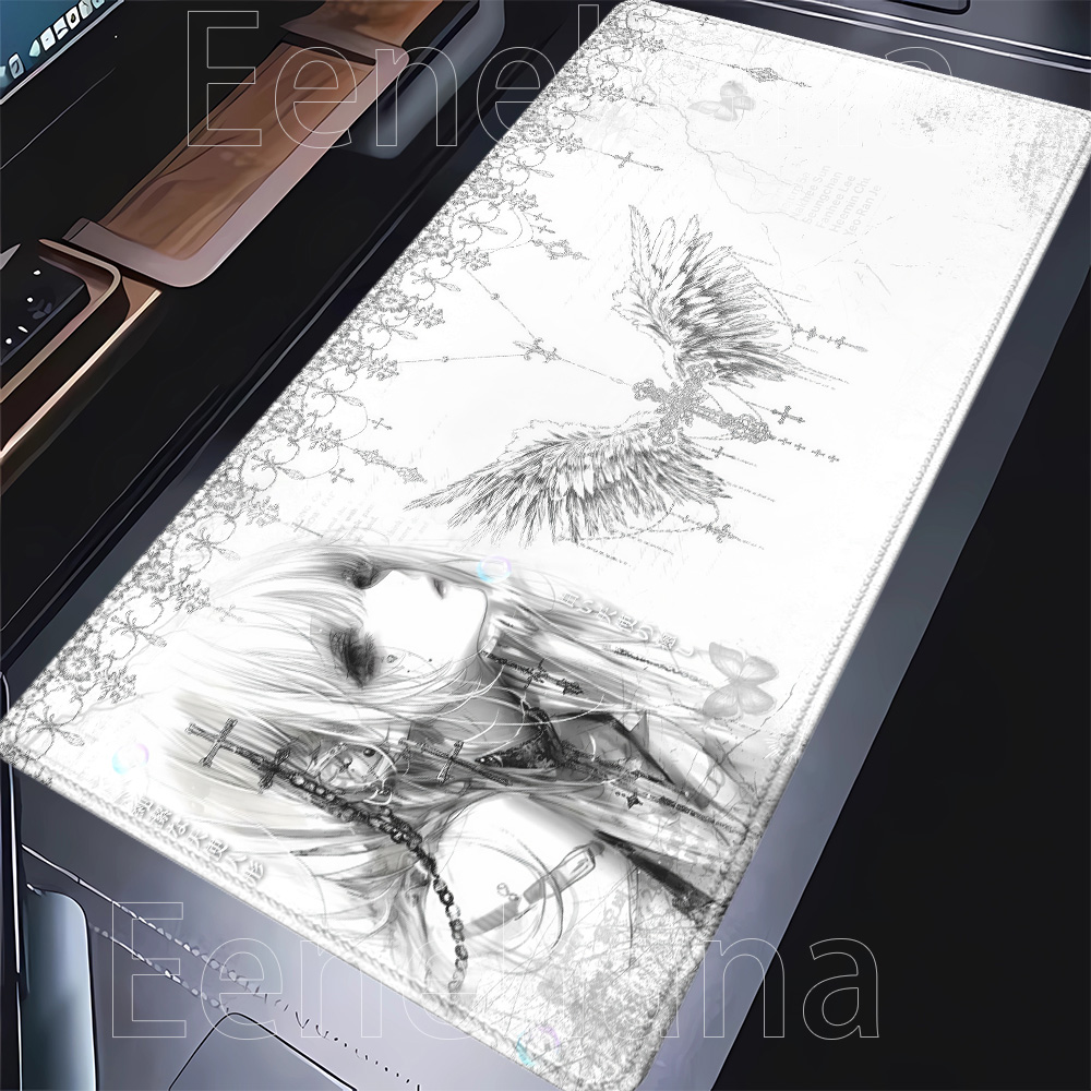 Mousepad preto e branco, estét - Desk Setup Accessories Aesthetic avaliação e preço